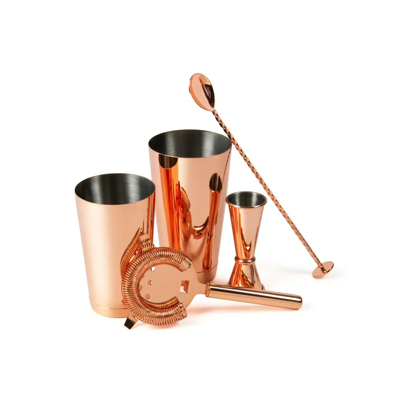 Urban Bar Copper Plated 5 Piece Cocktail Set