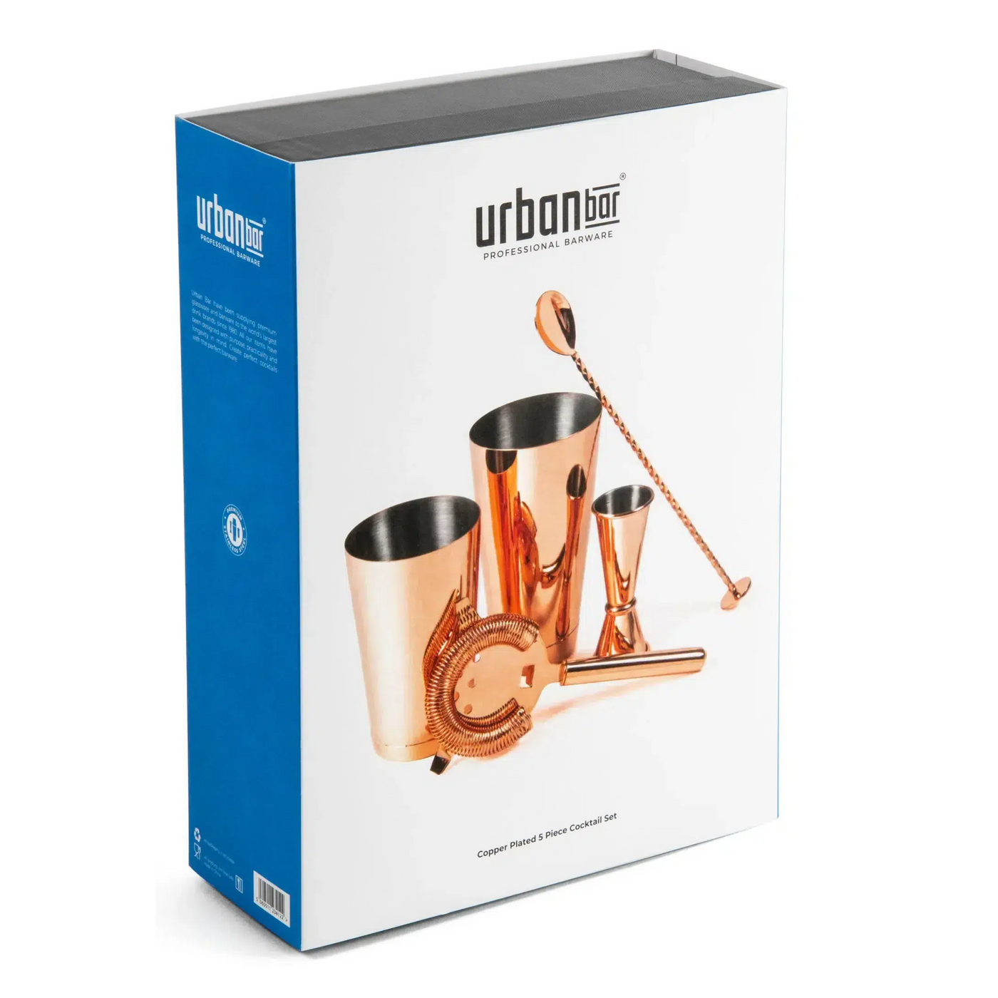 Urban Bar Copper Plated 5 Piece Cocktail Set