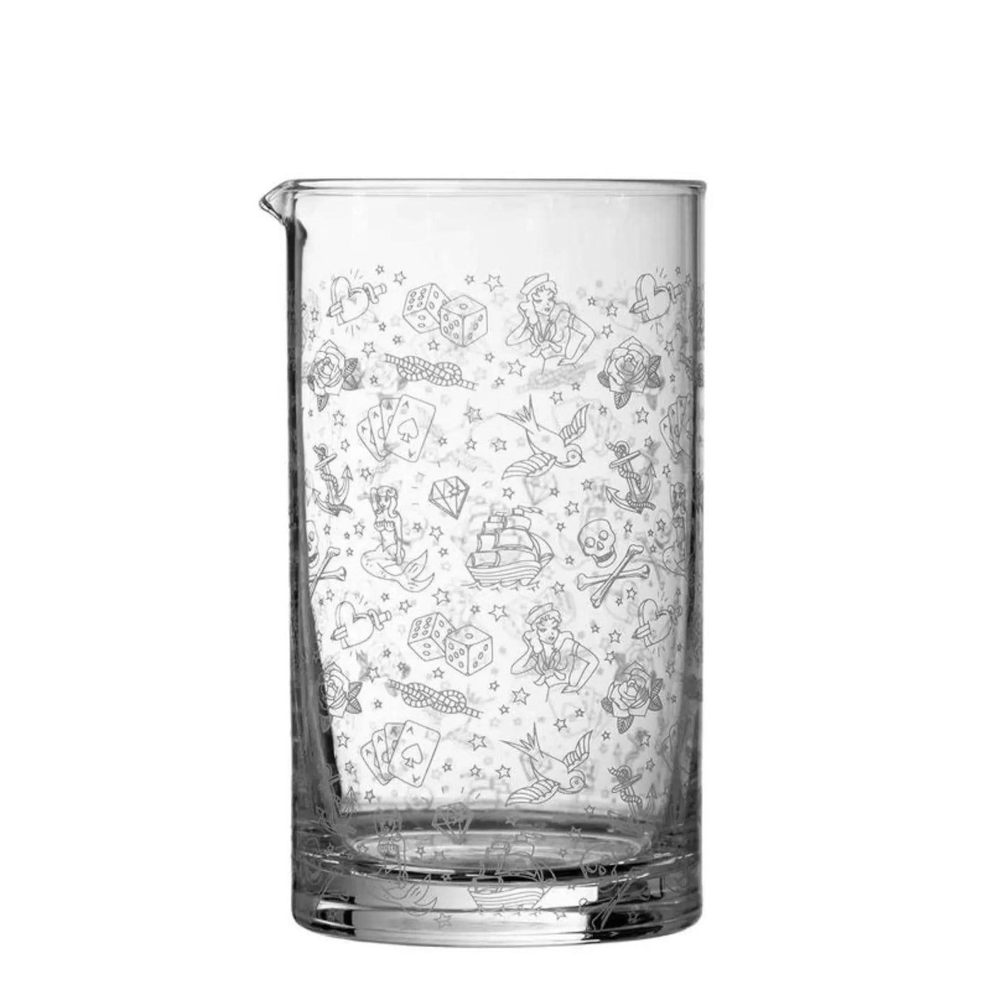 Urban Bar Tattoo Glass Cocktail Mixing Glass 80cl