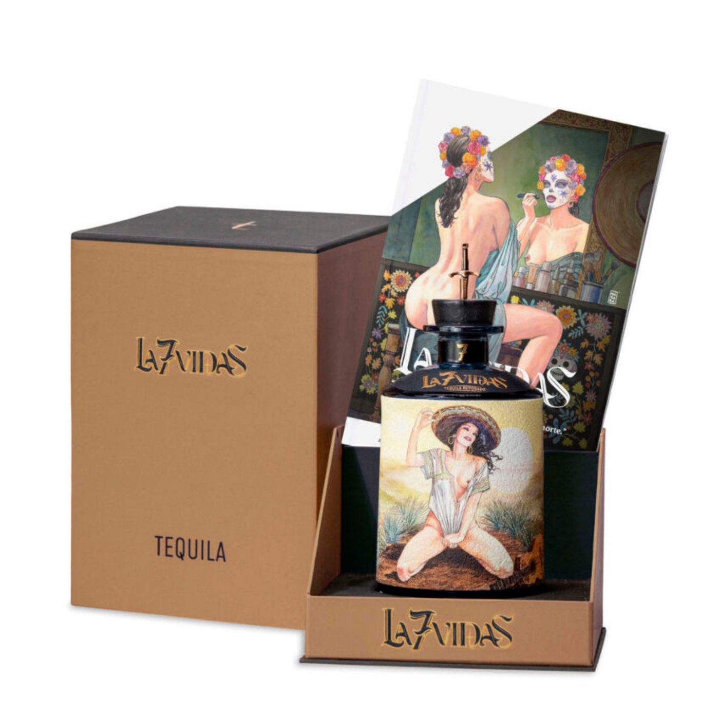 La7Vidas Tequila Reposado Gift Box & Comic 70cl