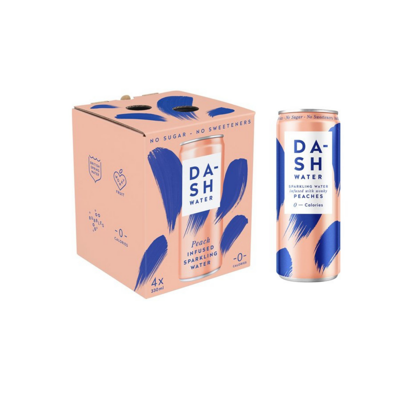 Dash Sparkling Water Peach 33cl 4 Pack